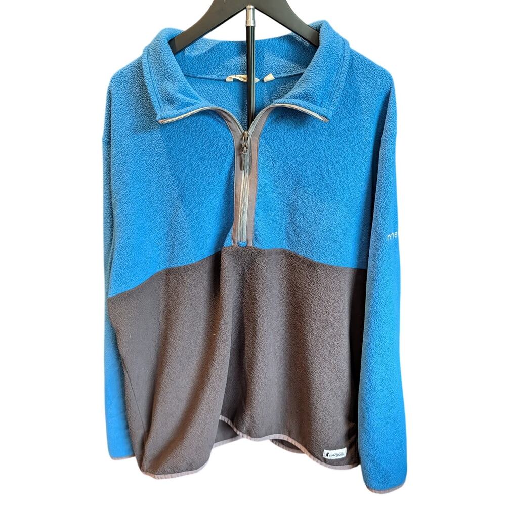 Cotopaxi Fleece Pullover XL Blue Gray Colorblock Quarter Zip